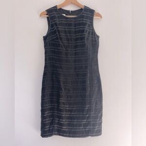 Kasper Black Sheath Scoop Neck Dress with Threaded Detail Size 4